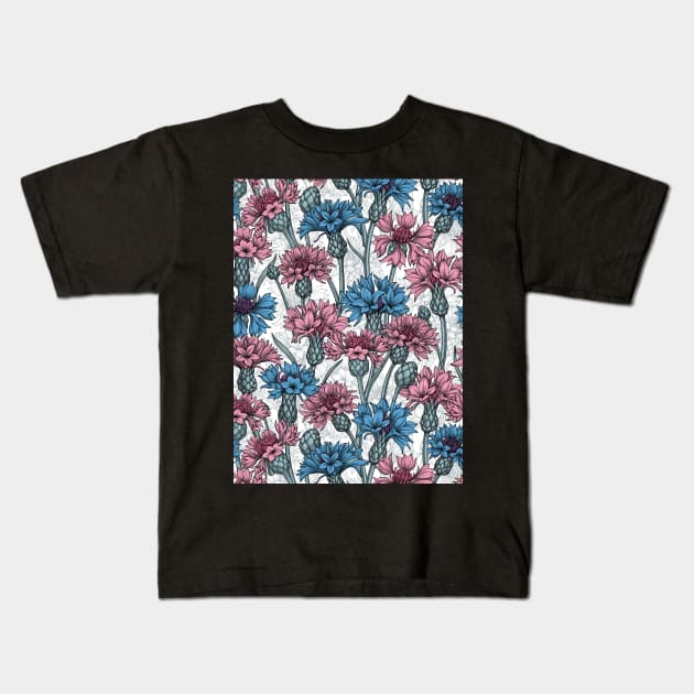 Cornflowers in pink and blue 2 Kids T-Shirt by katerinamk